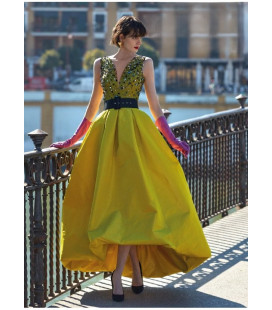 Vestido Tafeta Amarillo