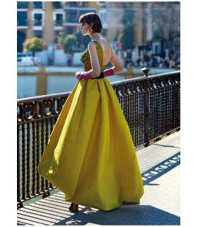 Vestido Tafeta Amarillo