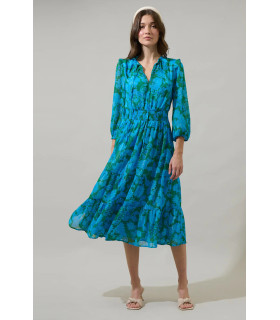 Vestido Corto Celeste /Verde