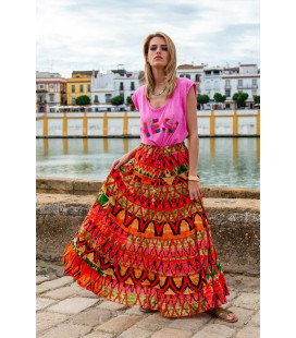 Falda Estampada Multicolor
