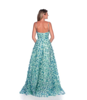Vestido Strapless Dos Flores Frente