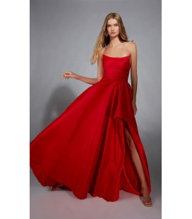 Vestido Largo Rojo Strapless