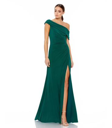 Vestido Largo Verde Una Manga