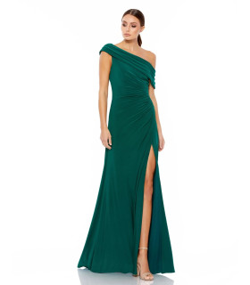 Vestido Largo Verde Una Manga