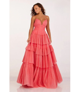 Vestido Largo Coral Tul Tiemps