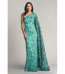 Vestido Largo Verde Un Hombro