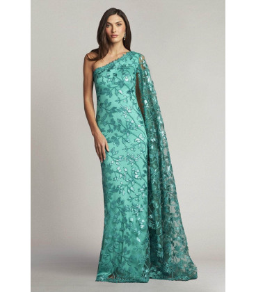 Vestido Largo Verde Un Hombro