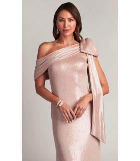 Vestido Largo un Hombro con laza