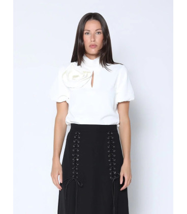 Blusa Blanca Manga Corta
