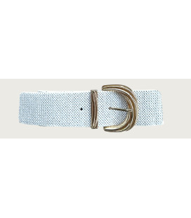 Cincho Blanco Hebilla Dorada