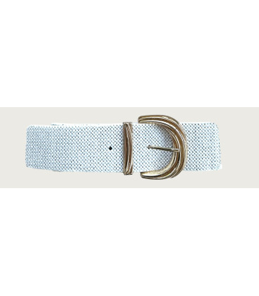 Cincho Blanco Hebilla Dorada