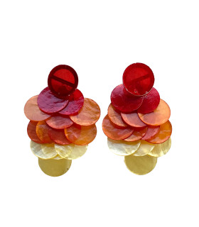 Aritos Varias Ruedas Rojo y Amarillo