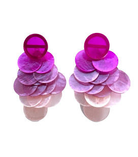 Aritos Varias Ruedas Fucsia