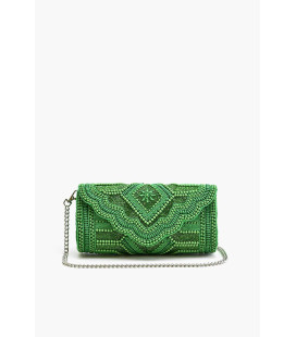 Cartera Bordada en Color Verde
