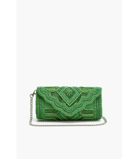 Cartera Bordada en Color Verde