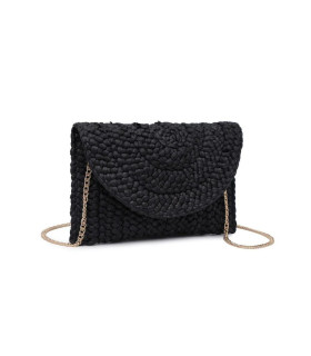 Cartera Color Negro Tipo Petate