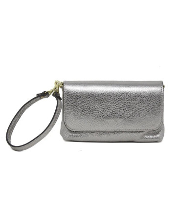 Cartera de Cuero Color Pewter