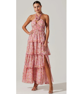 Vestido Rosado de Florcitas y Tiempos
