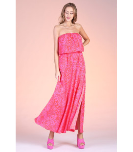 Vestido Rojo con Rosado
