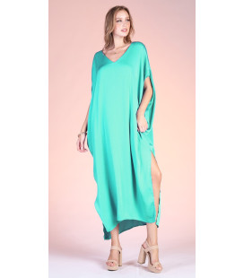 Vestido Verde Cuello en V