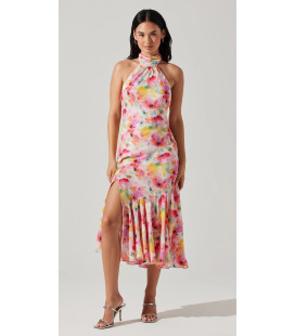 Vestido Medio Largo Flores