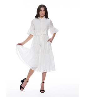Vestido Blanco Corto Manga Buchonas