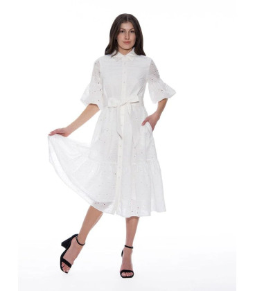 Vestido Blanco Corto Manga Buchonas