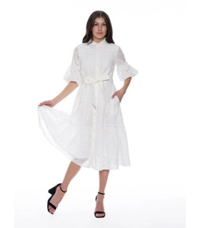 Vestido Blanco Corto Manga Buchonas