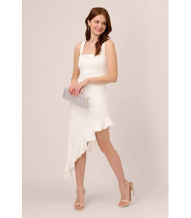 Vestido Blanco Tirantes Anchos Corte Diagonal