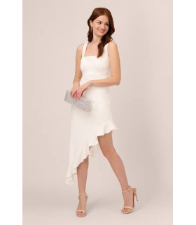Vestido Blanco Tirantes Anchos Corte Diagonal