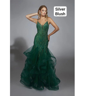 Vestido Revuelos color Plateado