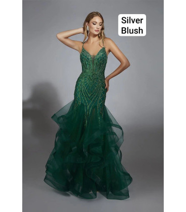 Vestido Revuelos color Plateado