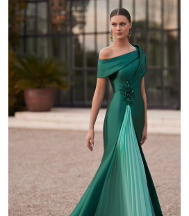Vestido Largo Verde Un Hombro