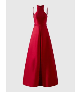 Vestido Rojo Cuello Alto