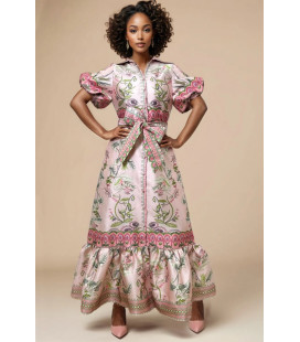 Vestido Medio Largo Pink