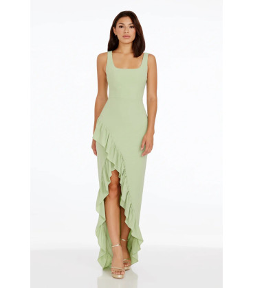 Vestido Largo Verde Manzana Tirantes Anchos