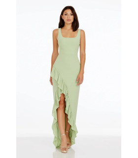 Vestido Largo Verde Manzana Tirantes Anchos