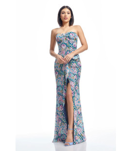 Vestido Strapless Estampado
