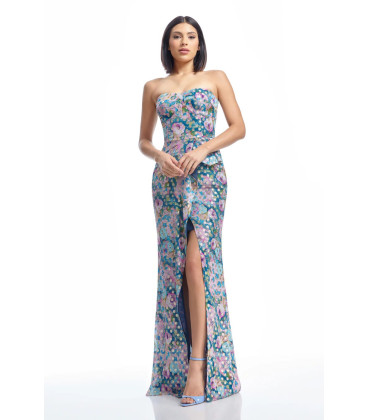 Vestido Strapless Estampado
