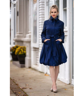 Vestido Navy Manga LArga Corte Ballom