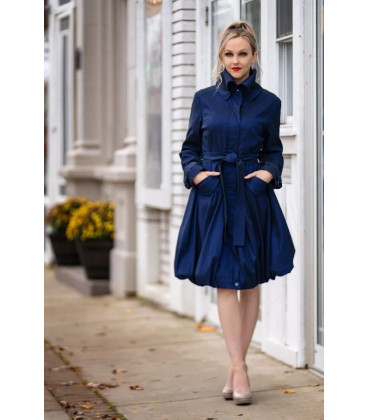 Vestido Navy Manga LArga Corte Ballom