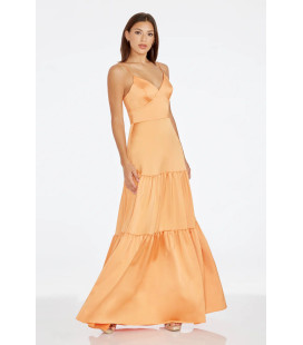 Vestido Largo Tirantes Color Naranja