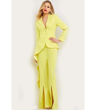 Traje de 2 Piezas Amarillo Pantalon Campana