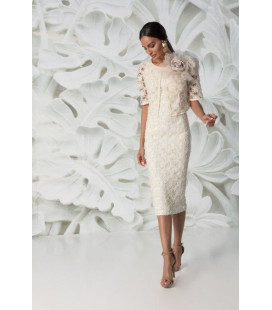 Vestido Bordado Color Ivory