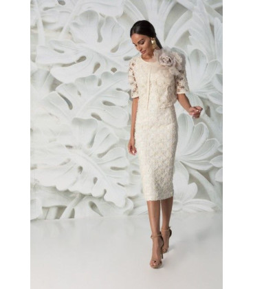 Vestido Bordado Color Ivory