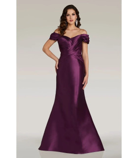 Vestido Off Sholders Purpura Drapeado Blusa