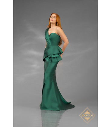 Vestido Verde Esmeralda Un Hombro