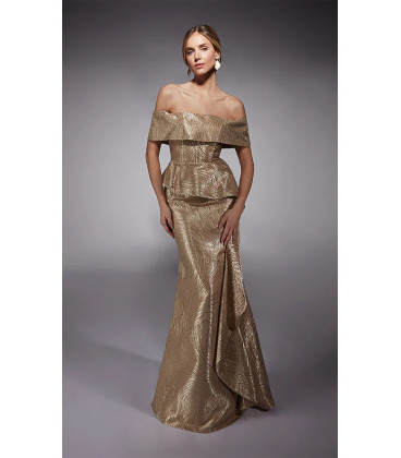 Vestido Off Sholders Dorado