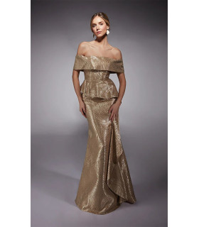 Vestido Off Sholders Dorado