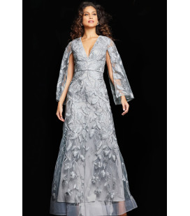 Vestido Escote en V Manga Larga Abieras